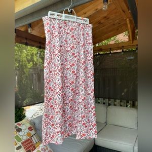 Slit Front Floral Skirt